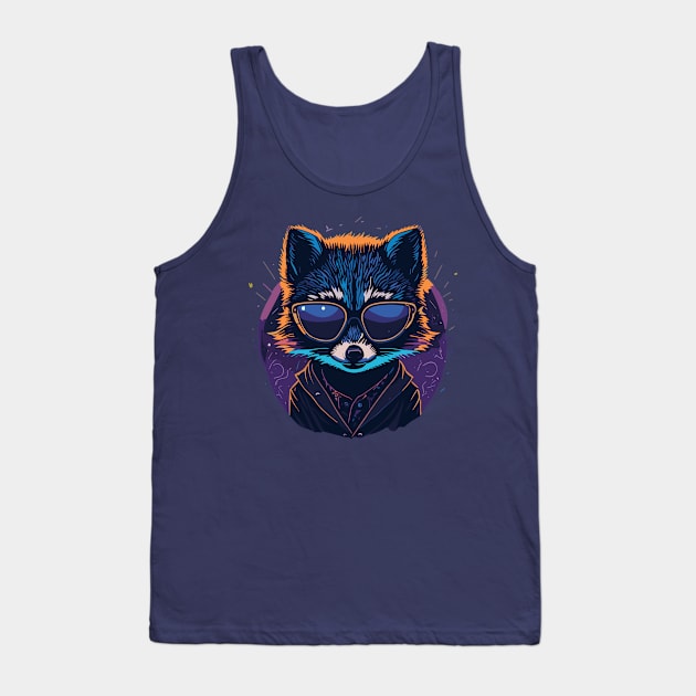 Racoon with glasses Tank Top by DesignVerseAlchemy